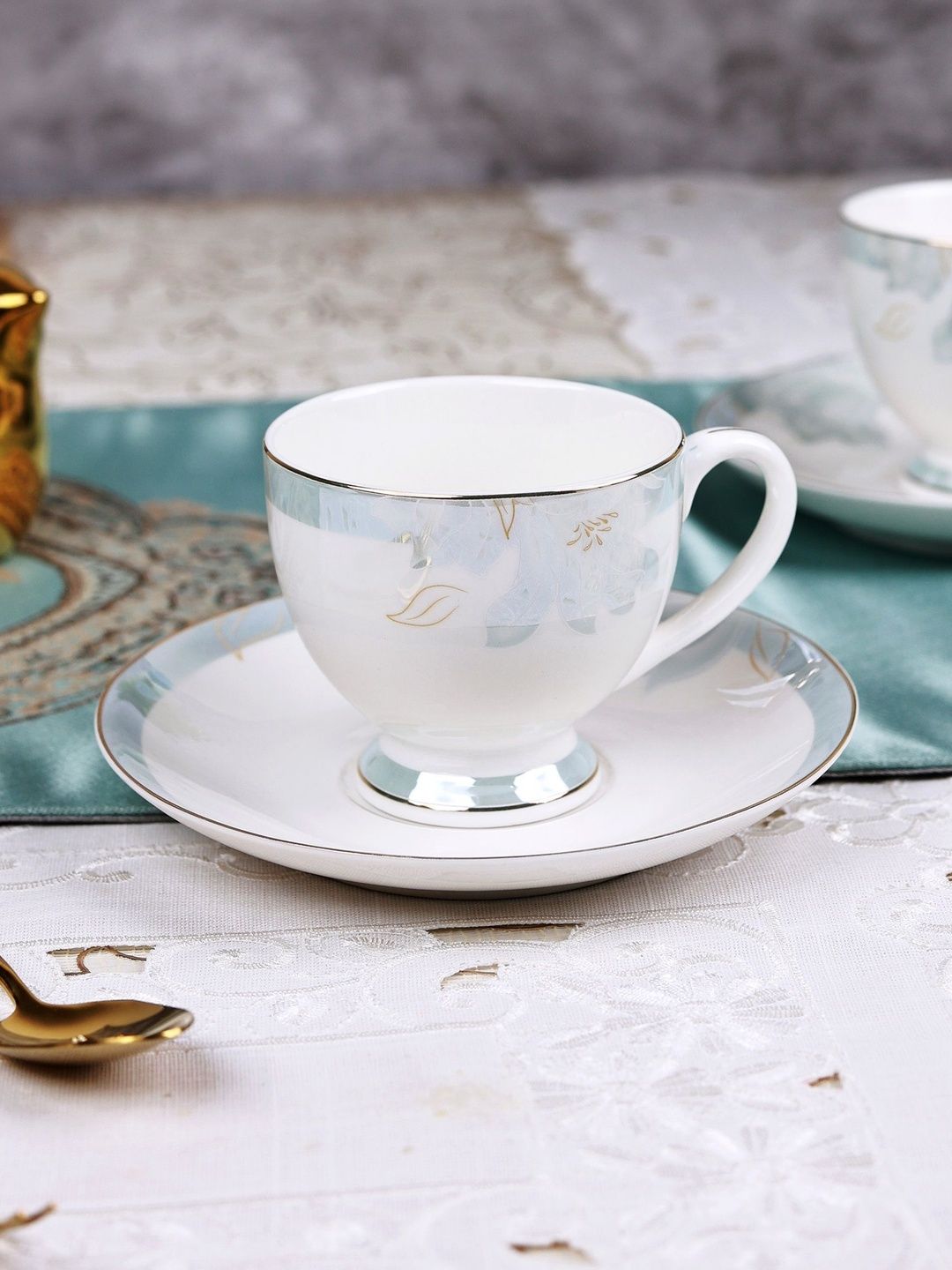 vigneto Blue Printed Porcelain Glossy Core Set of Cups and Mugs-image-17