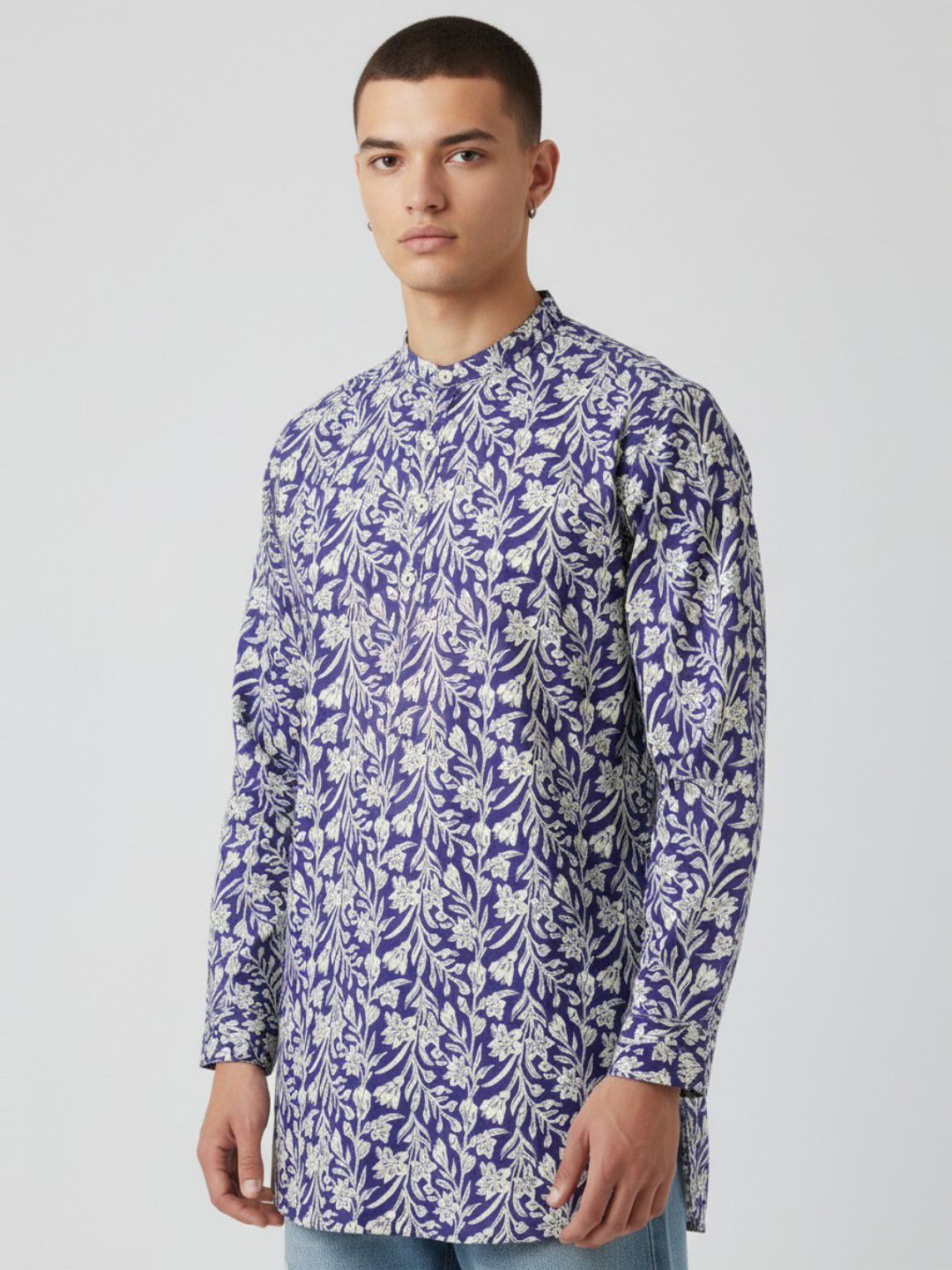 Anouk Rustic Floral Printed Mandarin Collar Kurta-picture-17
