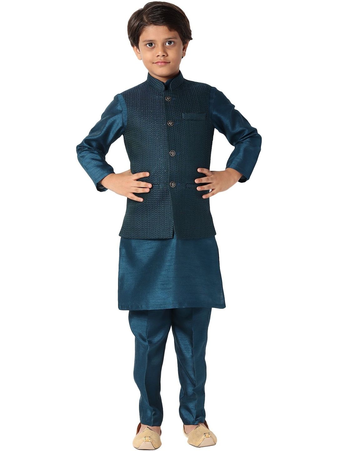 Uri and MacKenzie Boys Regular Kurta with Pyjamas-picture-15