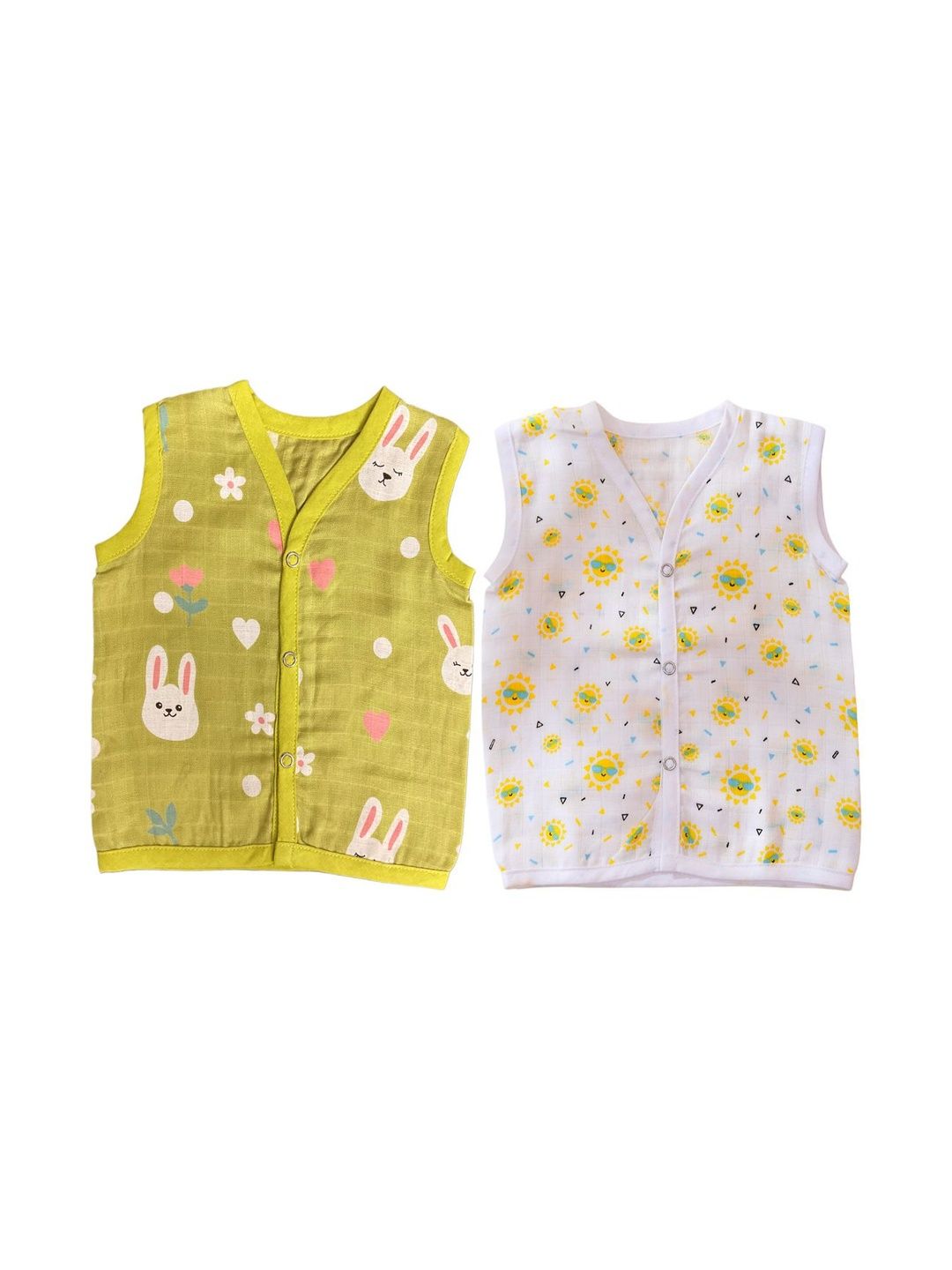 Little Dreams Grow with Style Infants Boys Pack of 2 Printed V-Neck Cotton Jhabla-picture-22
