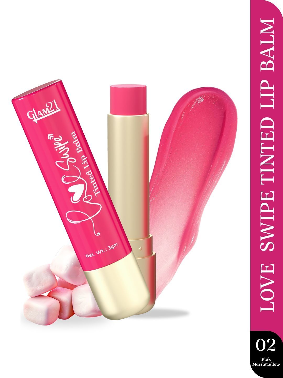 GLAM21 Love Swipe Tinted Lip Balm With Vitamin C - 3 g - Pink Marshmallow 02-image-36
