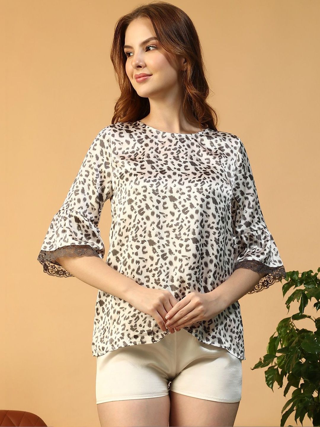 Oxolloxo Women Animal Printed Round Neck Lounge T-Shirts-picture-32