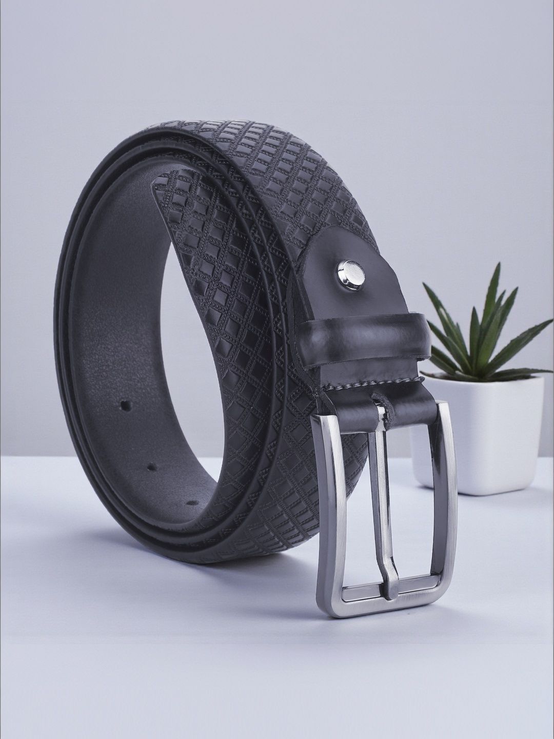 The Roadster Lifestyle Co Textured Leather Formal Belts-picture-35