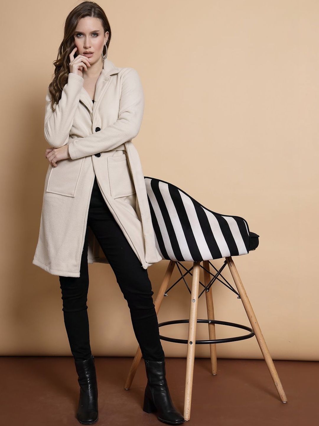 Rigo Stand Collar Plus Size Single-Breasted Overcoat-picture-25