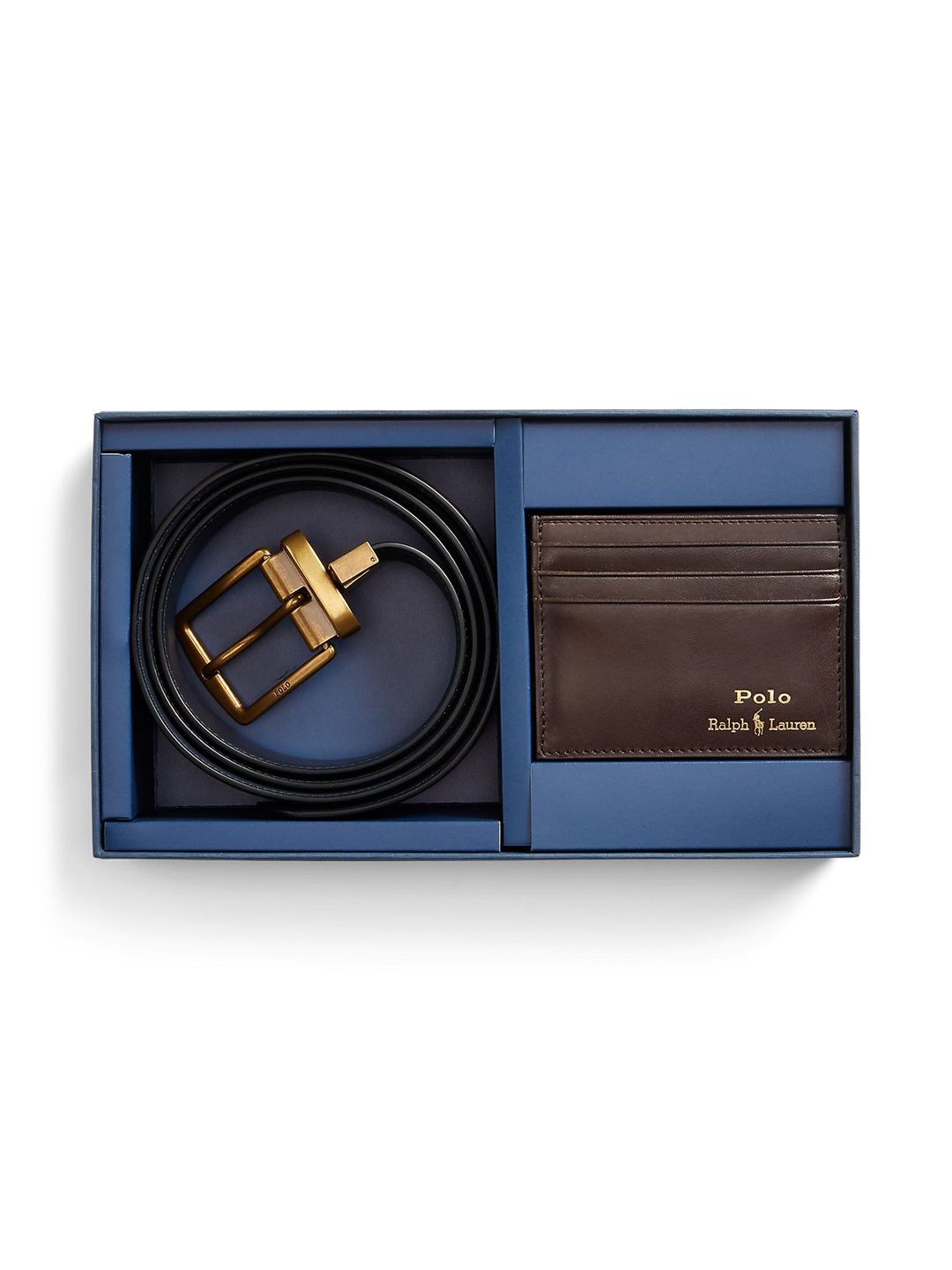 Polo Ralph Lauren Men Leather Belt & Card Case Accessory Gift Set-image-25