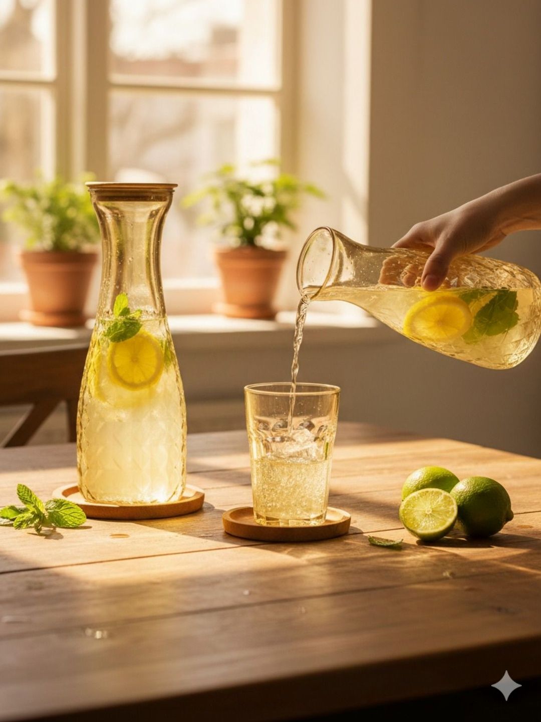 RUHANI HOMES Gold-Toned & Brown Set of 2 Glass Checked Water Bottle-picture-19