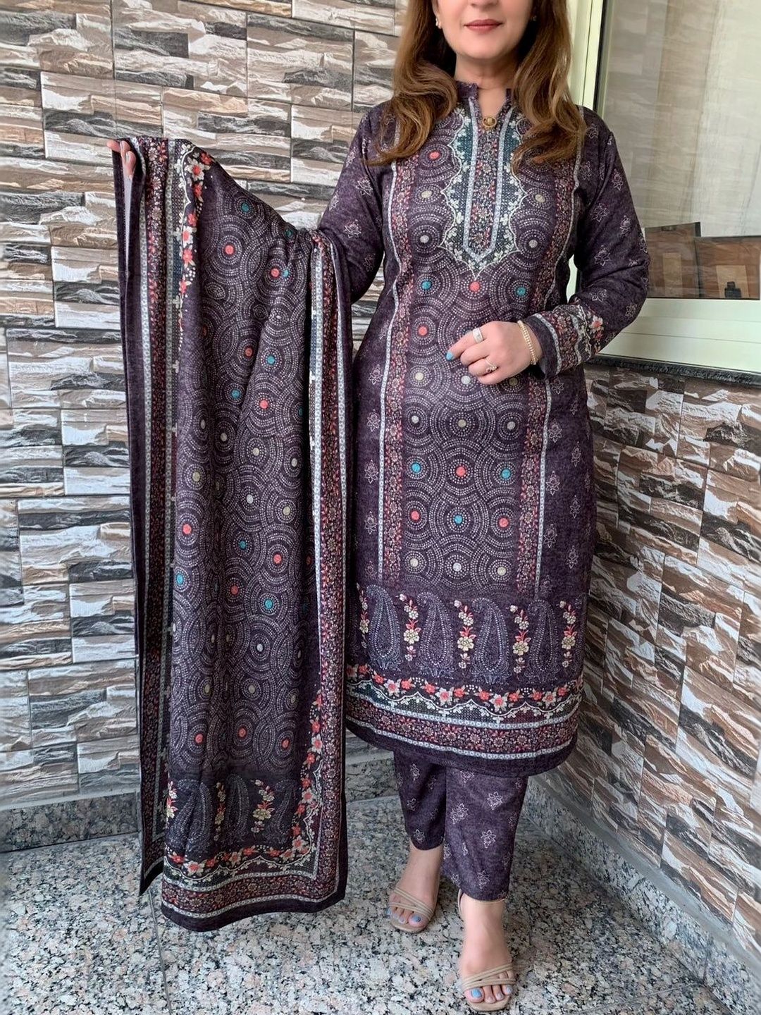 Sdc Collections Ethnic Motifs Printed Velvet Kurti-picture-41