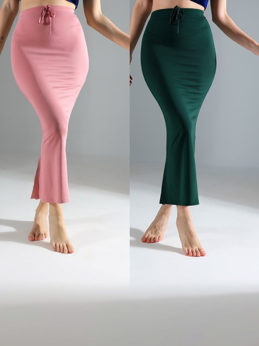 IndianRang Pack Of 2 Stretchable High-Rise Mermaid Fit Saree Shapewear-image-11