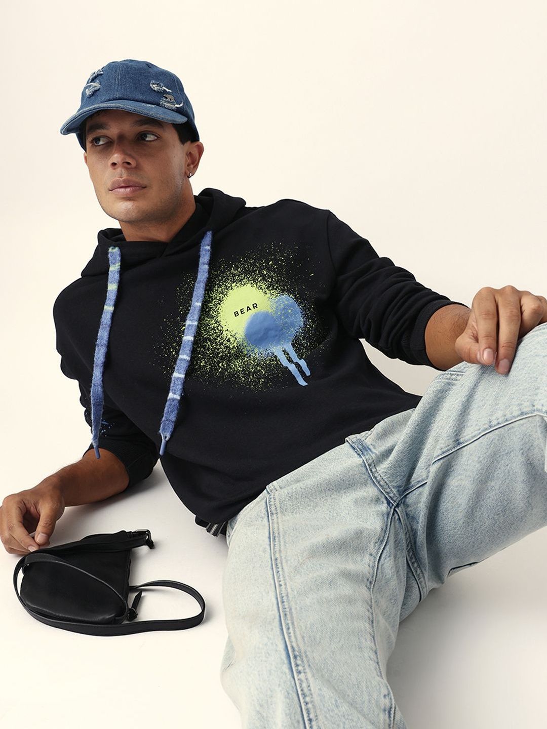 THE BEAR HOUSE Men Pure Cotton Hooded Sweatshirt