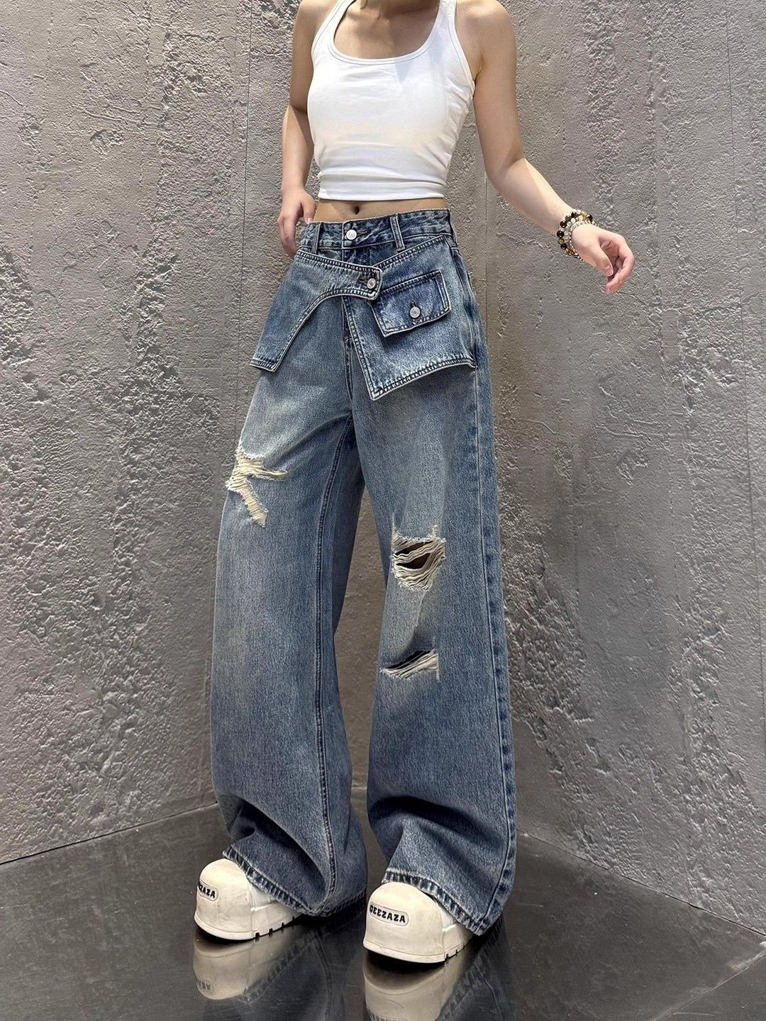 StyleCast Women Relaxed Fit Mid-Rise Highly Distressed Jeans-picture-10