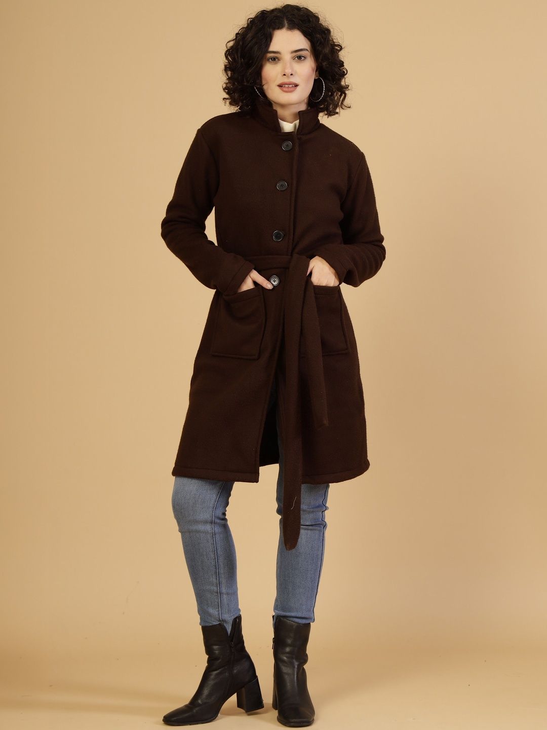 Rigo Stand Collar Single-Breasted Overcoat-picture-49