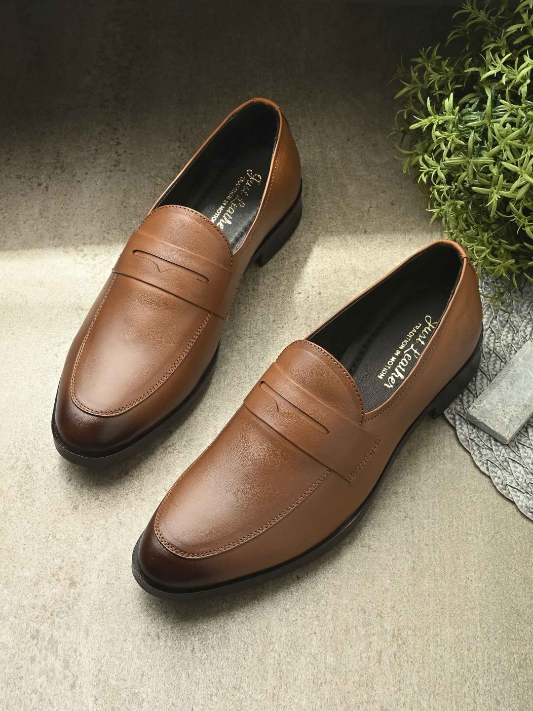 Just Leather Men Leather Formal Slip-Ons-picture-27