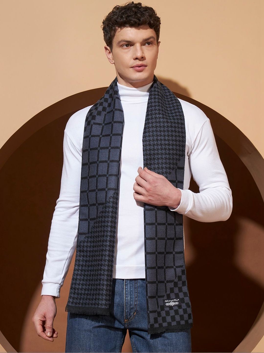 HANDICRAFT PALACE Men Checked Merino Wool Mufflers-picture-35