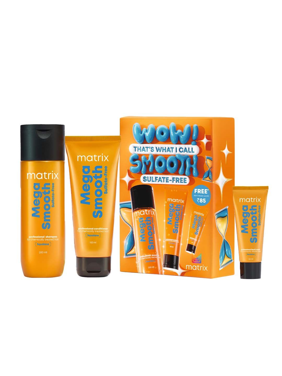 MATRIX Mega Smooth Squalane Hair Care Combo with Mini Mask