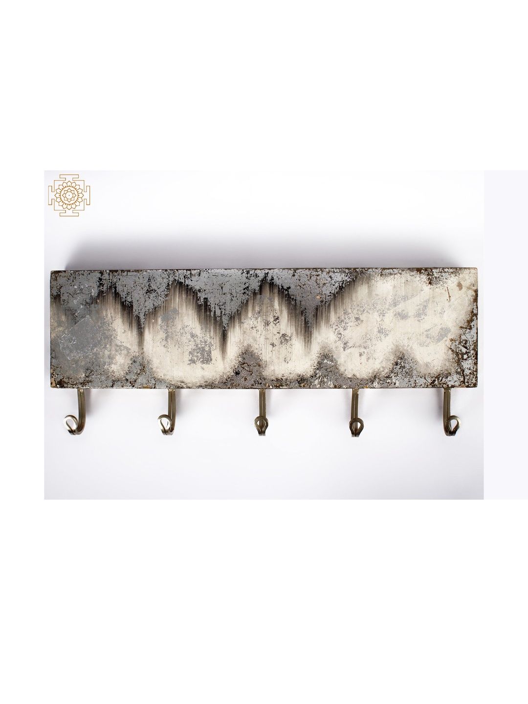 Exotic India Grey & Beige Textured Wooden Wall Hanging Hooks-image-13