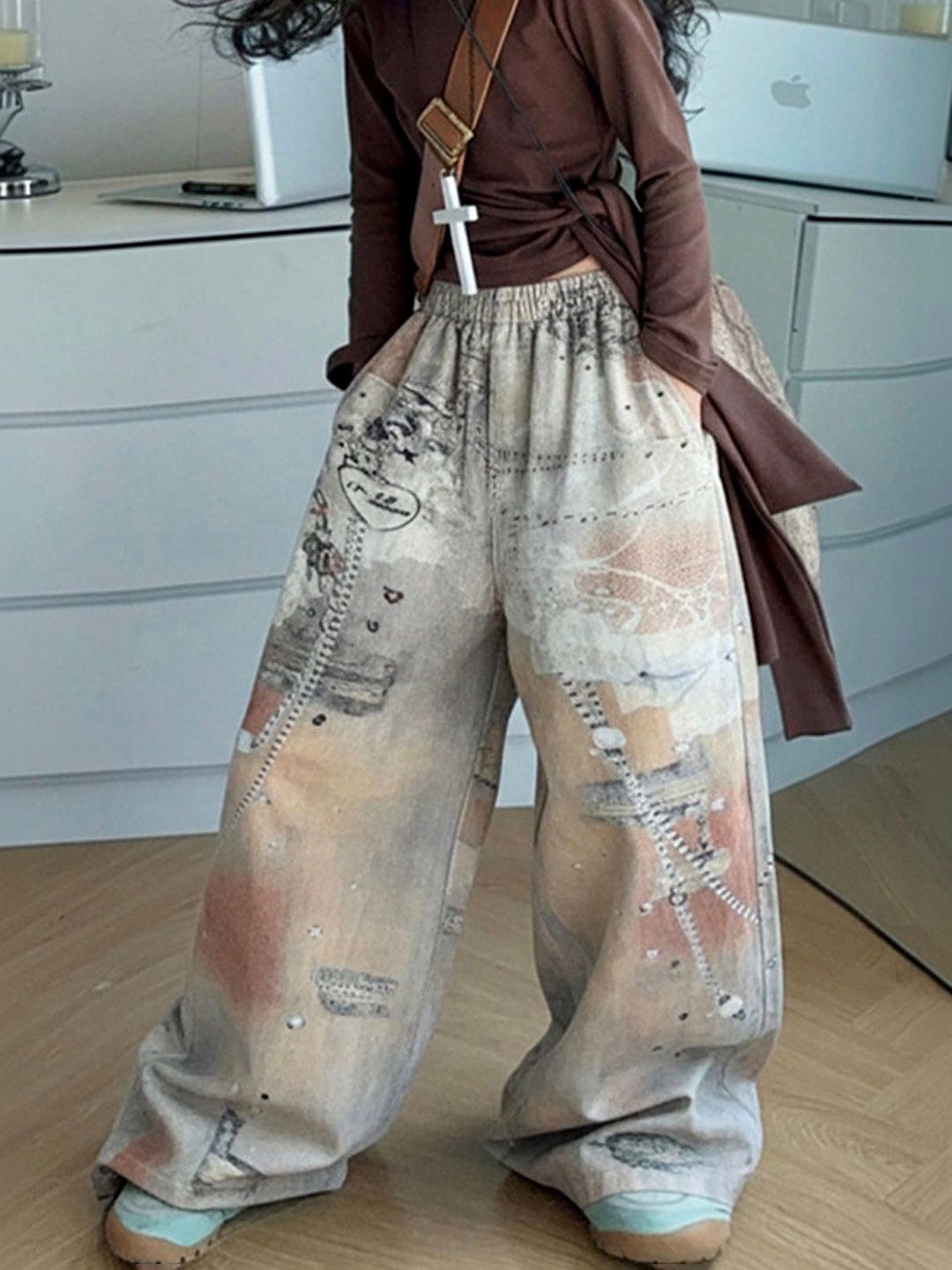 LULU & SKY Girls Tie and Dye Easy Wash Trousers-image-17