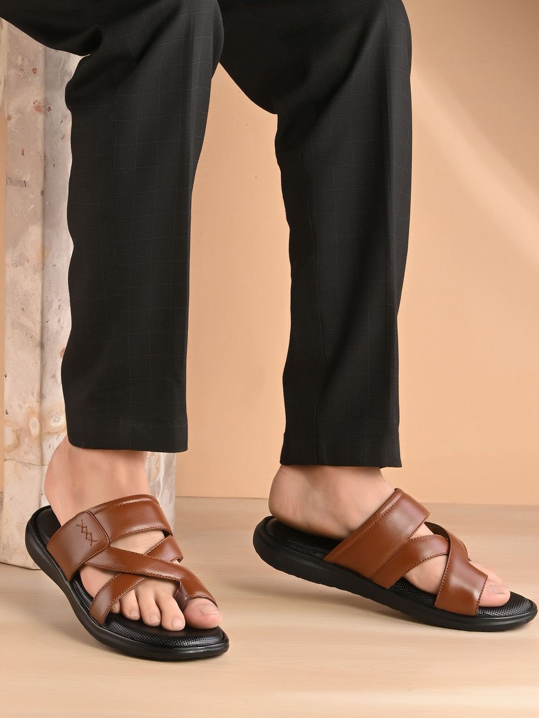 Just Leather Men Leather Comfort Sandals-image-8