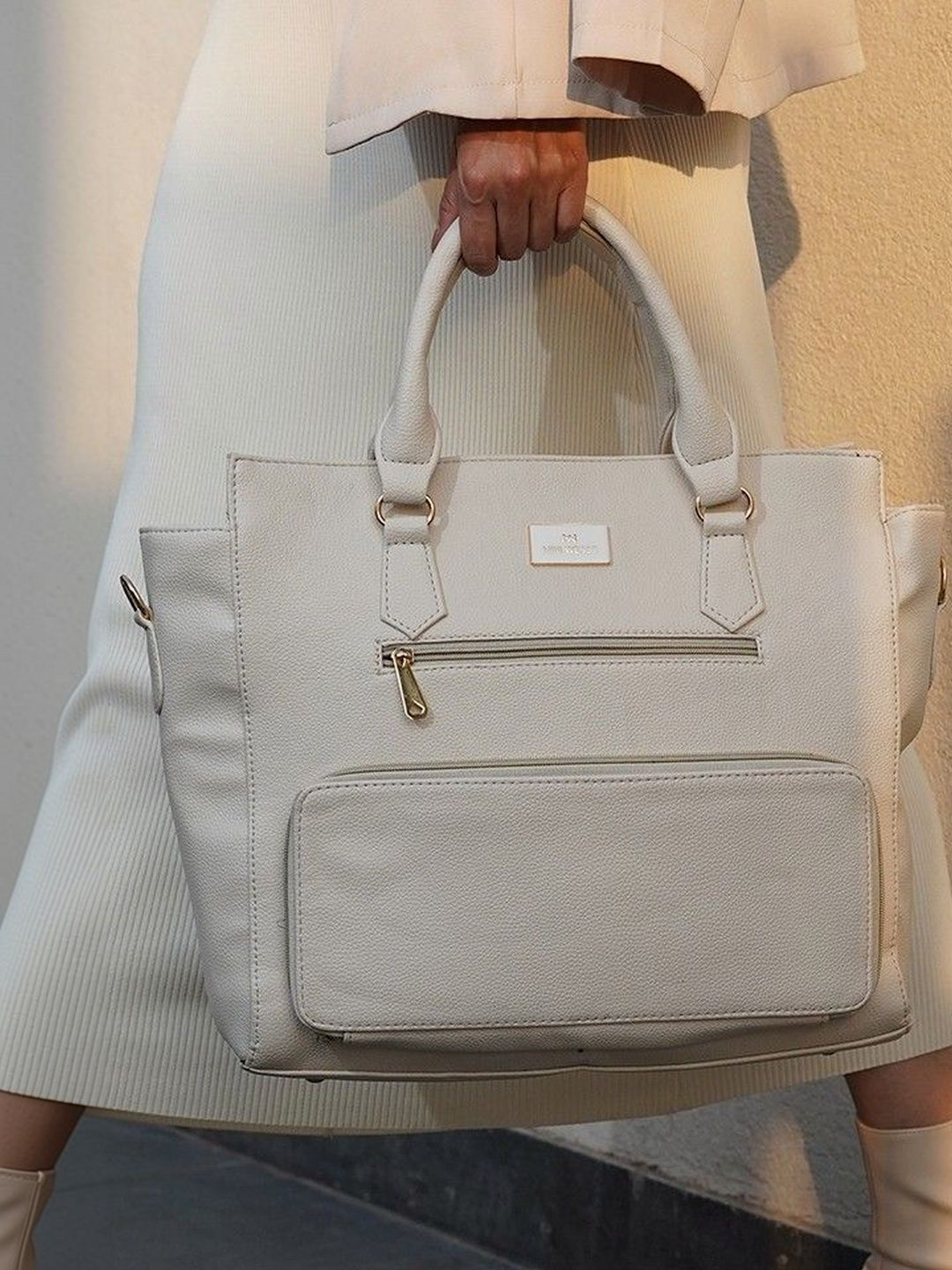 MINI WESST PU Shopper Tote Bag with Cut Work-picture-12