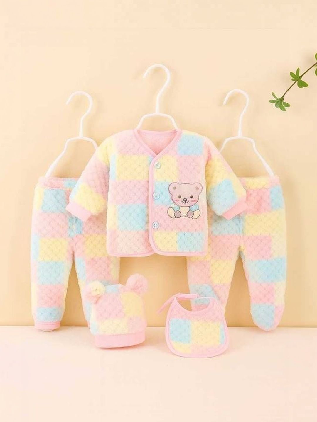 Teri Beri Infant Pack Of 5 Self-Design Baby Apparel Gift Set-picture-40