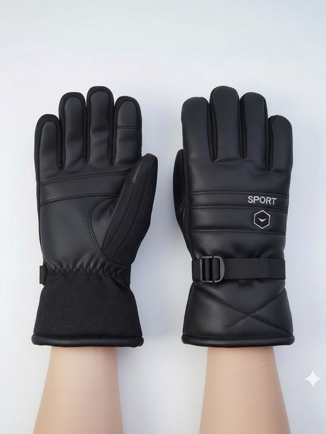 Infispace Unisex Leather Winter Gloves-picture-35