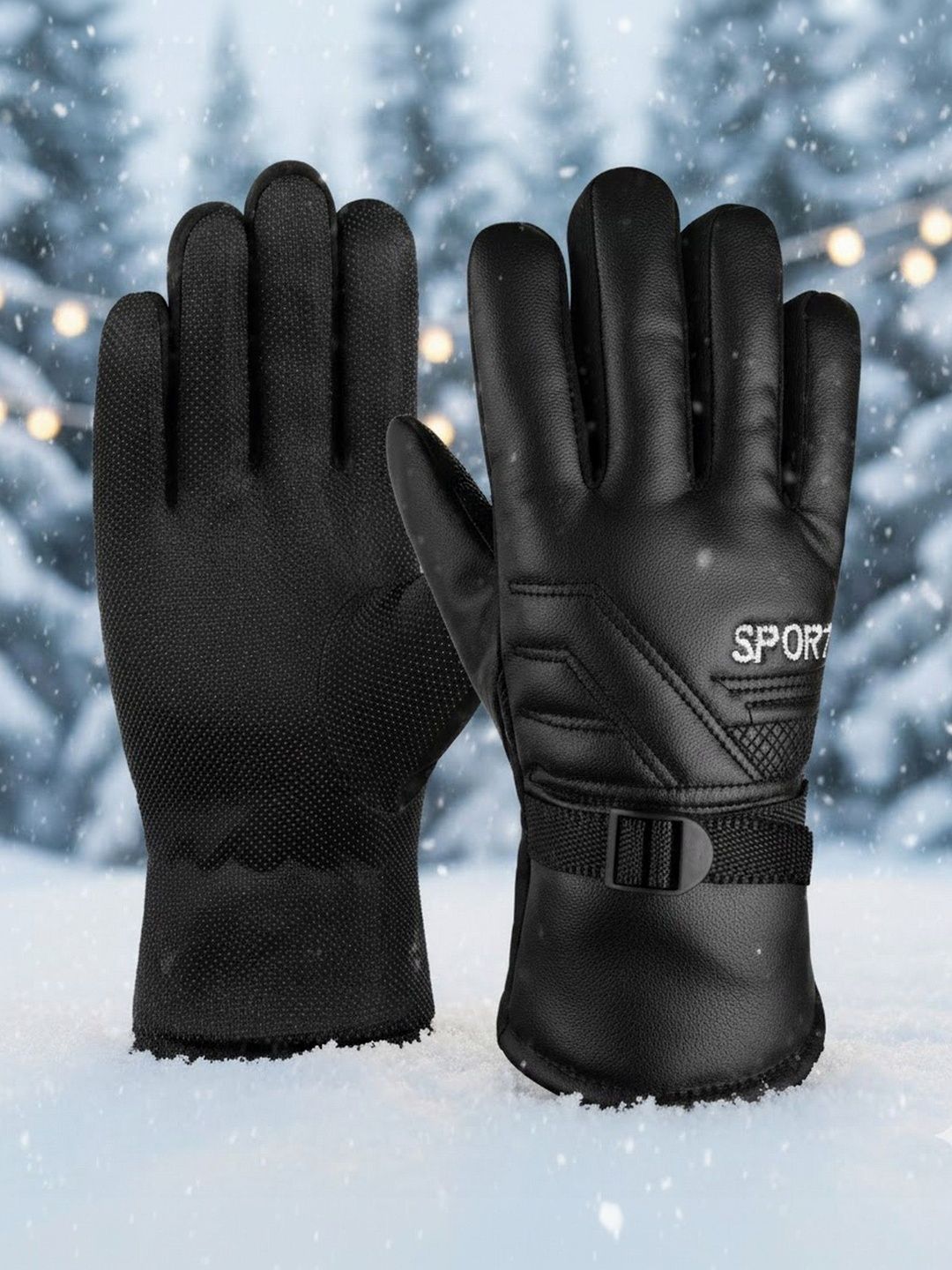 Infispace Unisex Leather Winter Gloves