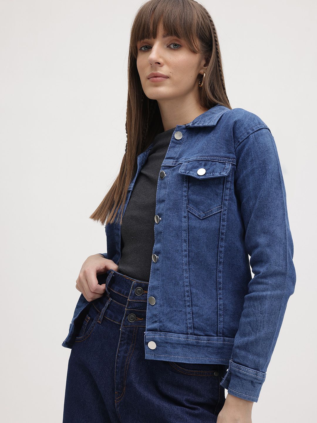 The Roadster Life Co. Spread Collar Denim Jacket-image-25