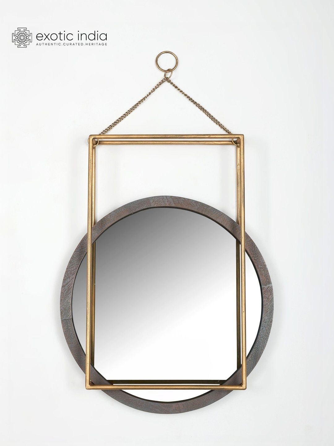 Exotic India 21" Designer Wall Hanging Mirror Home Decor-image-37