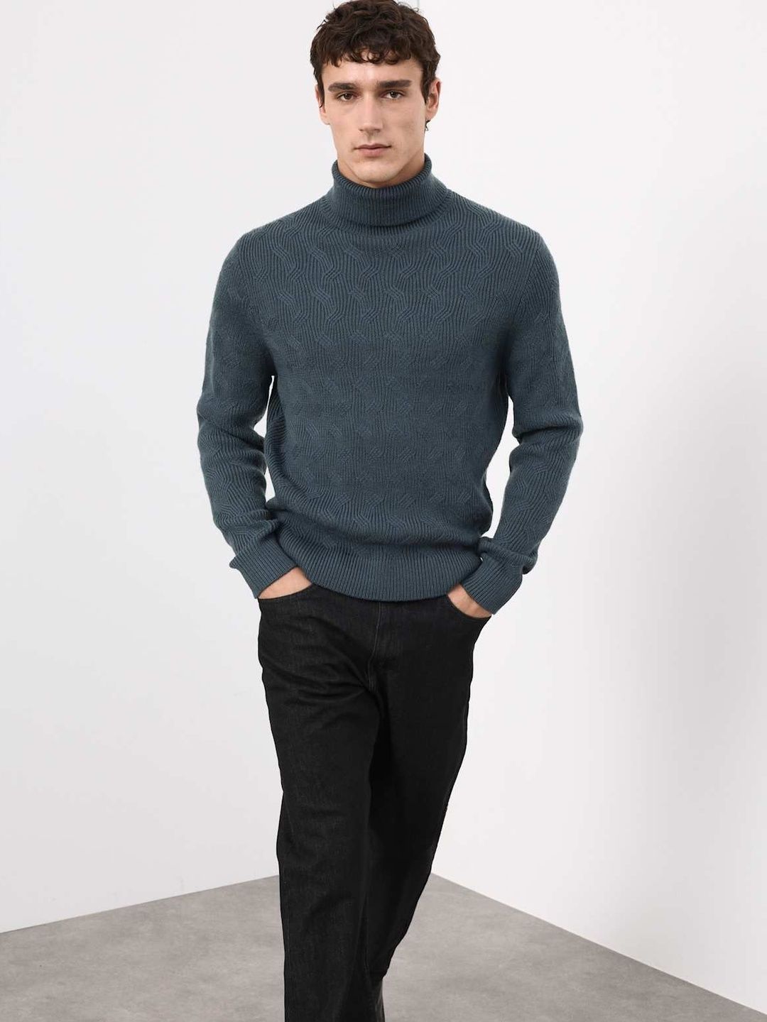 Marks & Spencer Men Cable Knit Woollen Pullover-picture-38