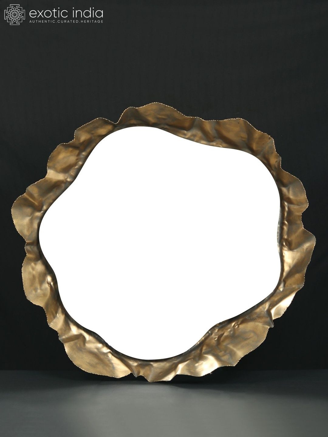 Exotic India Brown Abstract-Shaped Iron Designer Mirror-picture-26
