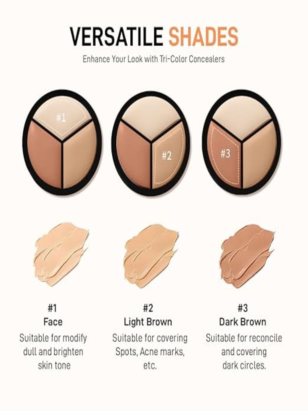Vough Tri-Color Waterproof & Long Lasting Concealer - 15 g - Shade 041-picture-41