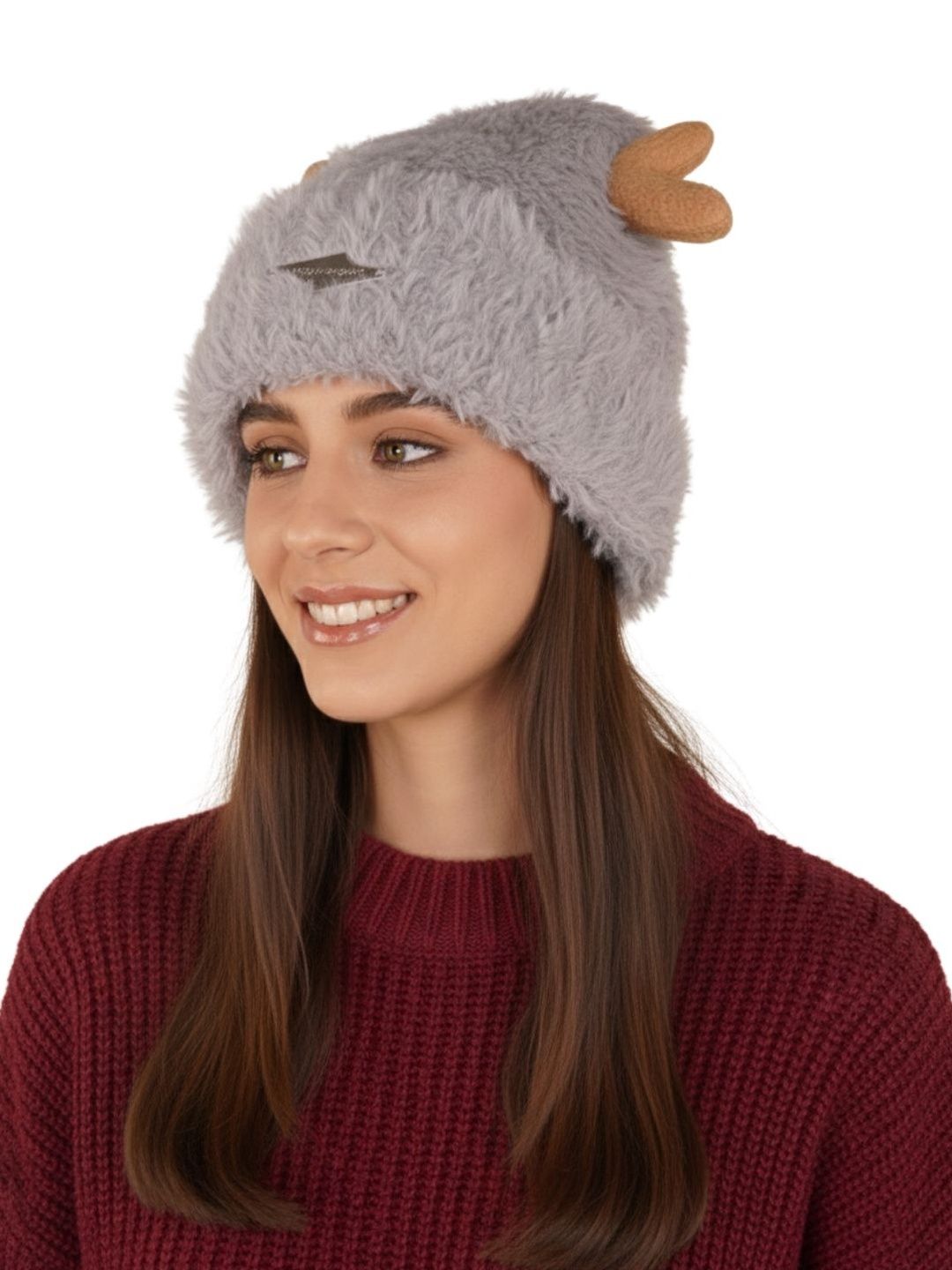 iSWEVEN Women Woolen Winter Beanie Cap-image-13
