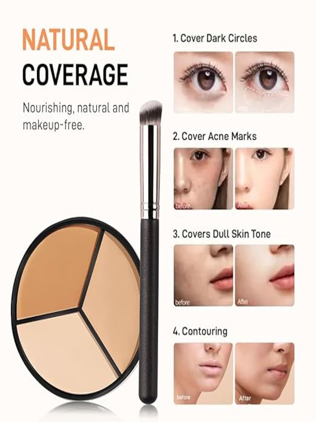 Vough Tri-Color Waterproof & Long Lasting Concealer - Shade 021-picture-30