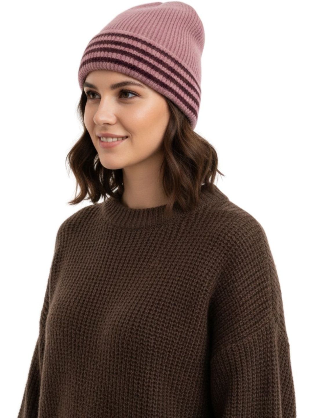 iSWEVEN Unisex Colourblocked Woollen Beanie-picture-12