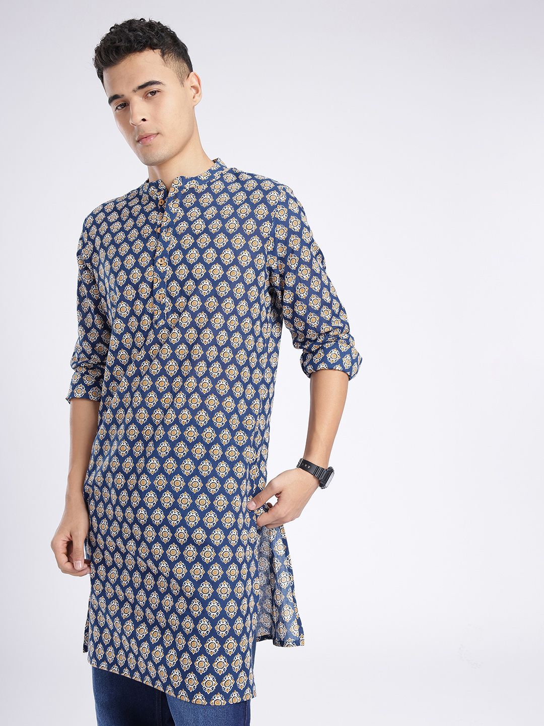 Anouk Rustic Ethnic Motifs Printed Mandarin Collar Straight Kurta-picture-37