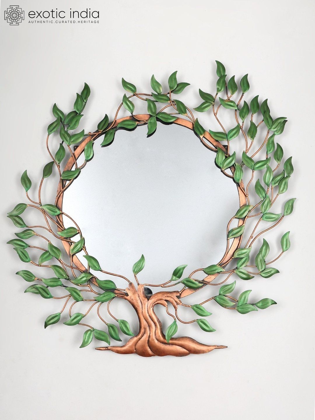 Exotic India Iron and Glass Fairy Tale Wall Mirror Wall Decoration Items-picture-18