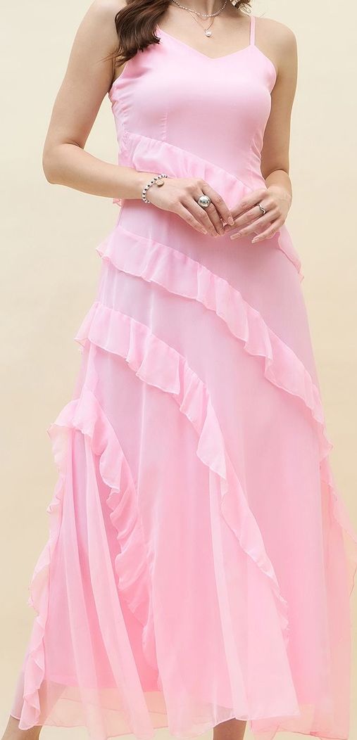 Buy Aayu Ruffled Chiffon A Line Midi Dress - Dresses for Women 38066172 ...