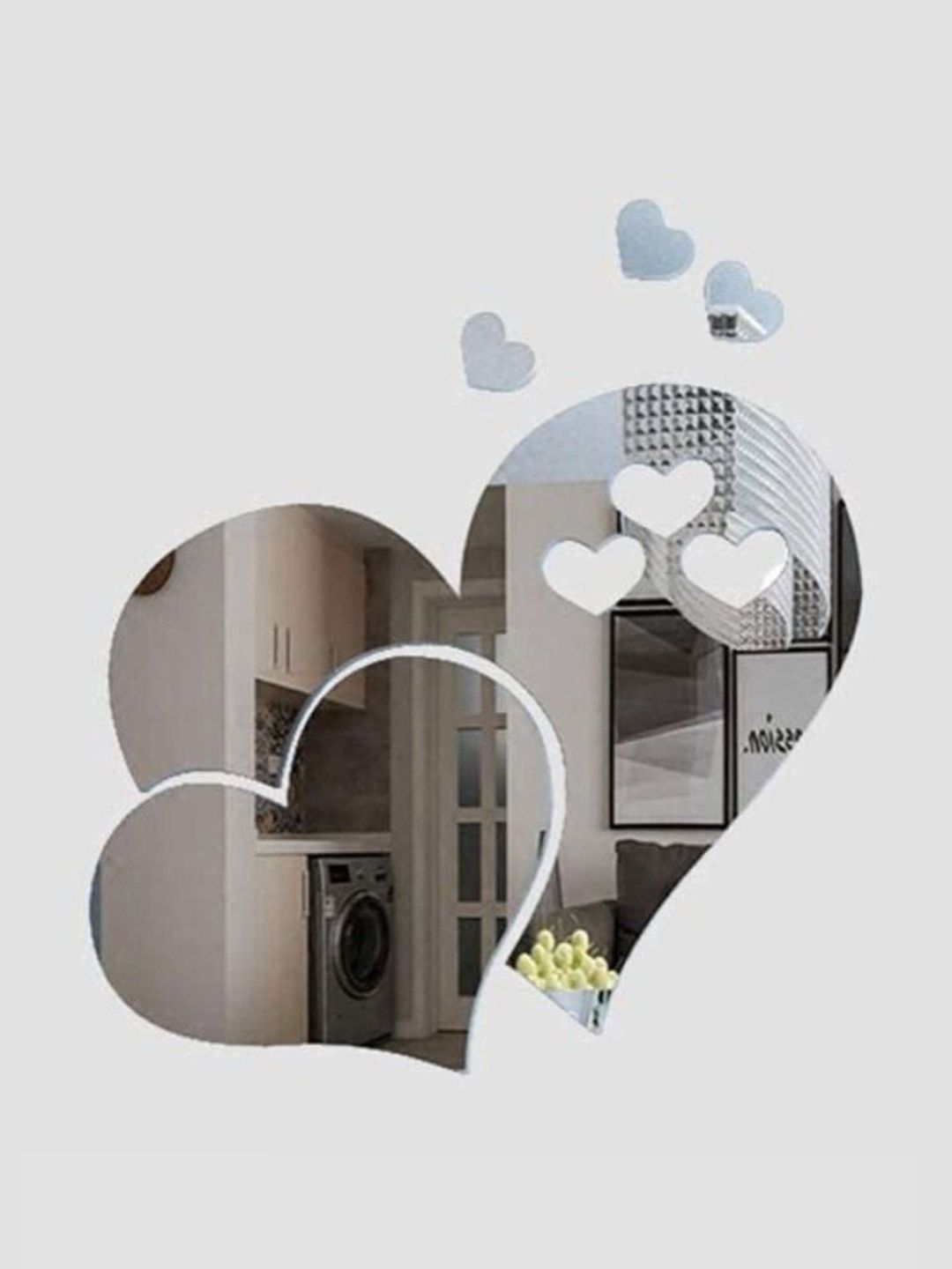 GloShvi Grey 3D-Heart Mirror Stickers-picture-34