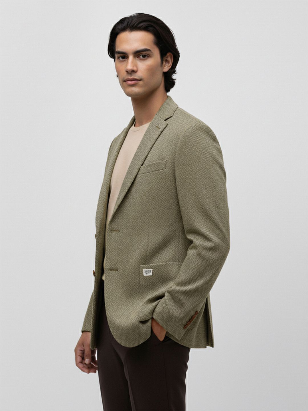 Mr Bowerbird Self-Design Notched Lapel Collar Single-Breasted Casual Blazer-picture-27