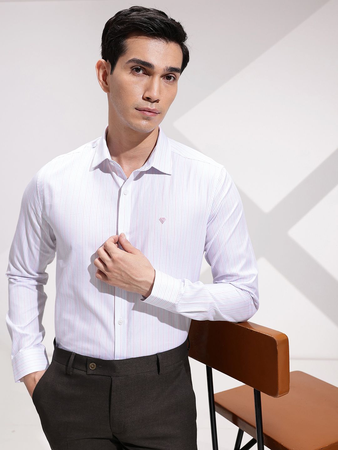 INVICTUS Slim Fit Pinstripes Pure Cotton Formal Shirt-picture-17