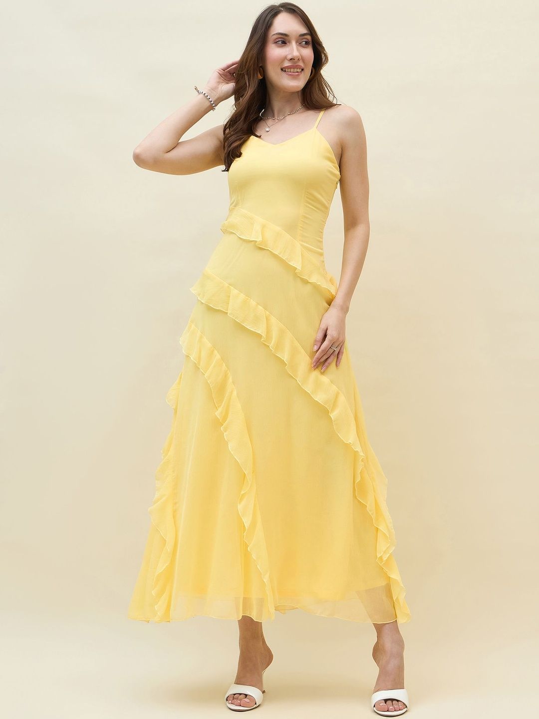 aayu Ruffled Chiffon A-Line Maxi Dress-image-48