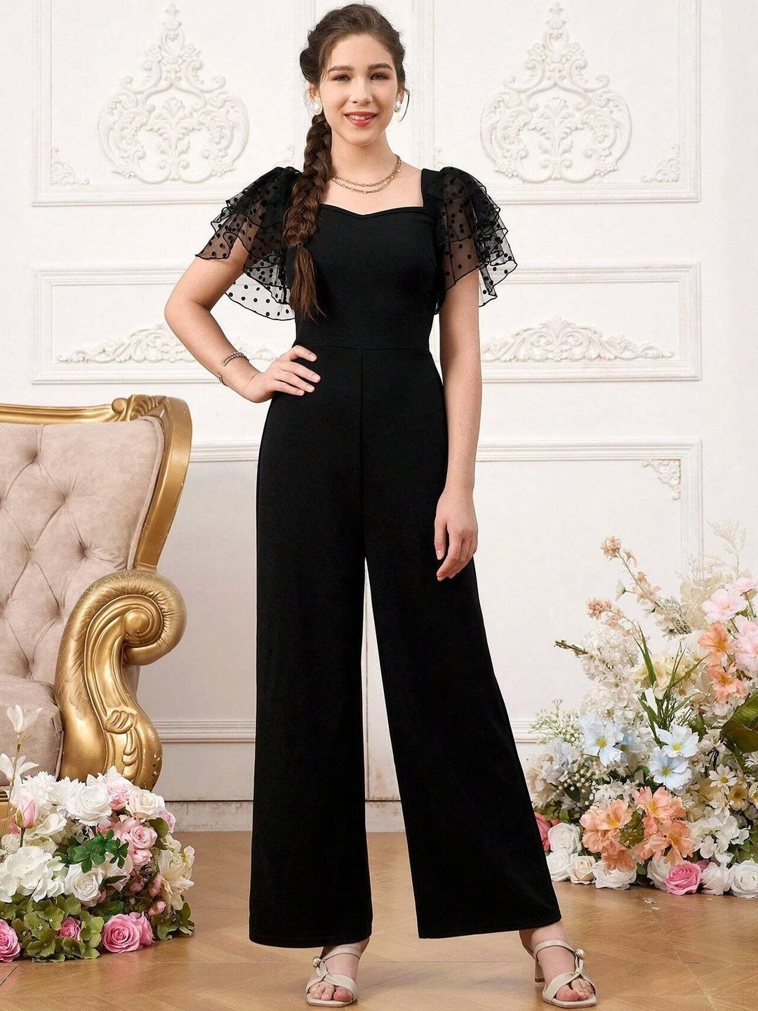 SHYAM SUNDARI Women Ruffled Culotte Jumpsuit-picture-27