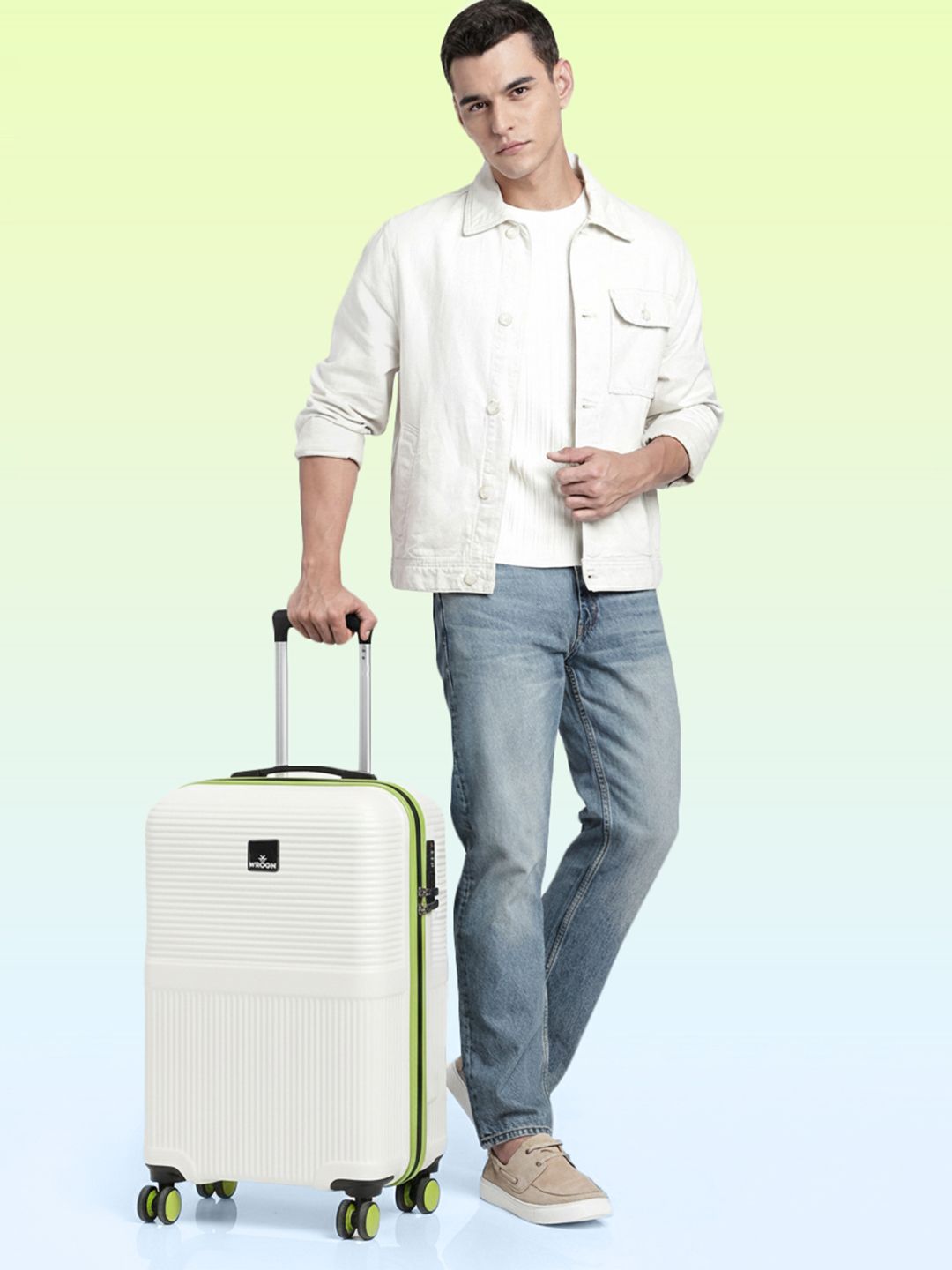 WROGN Textured Hard Cabin Suitcase Trolley Bag- 50L