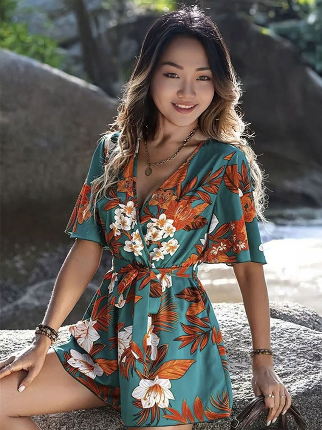 StyleCast Women Printed V-Neck Basic Playsuit-picture-14