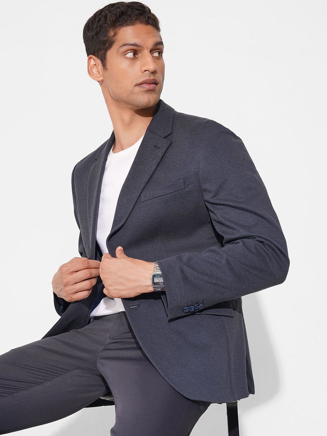 Peregrine by Pantaloons Slim-Fit Single Breasted Blazer-picture-33