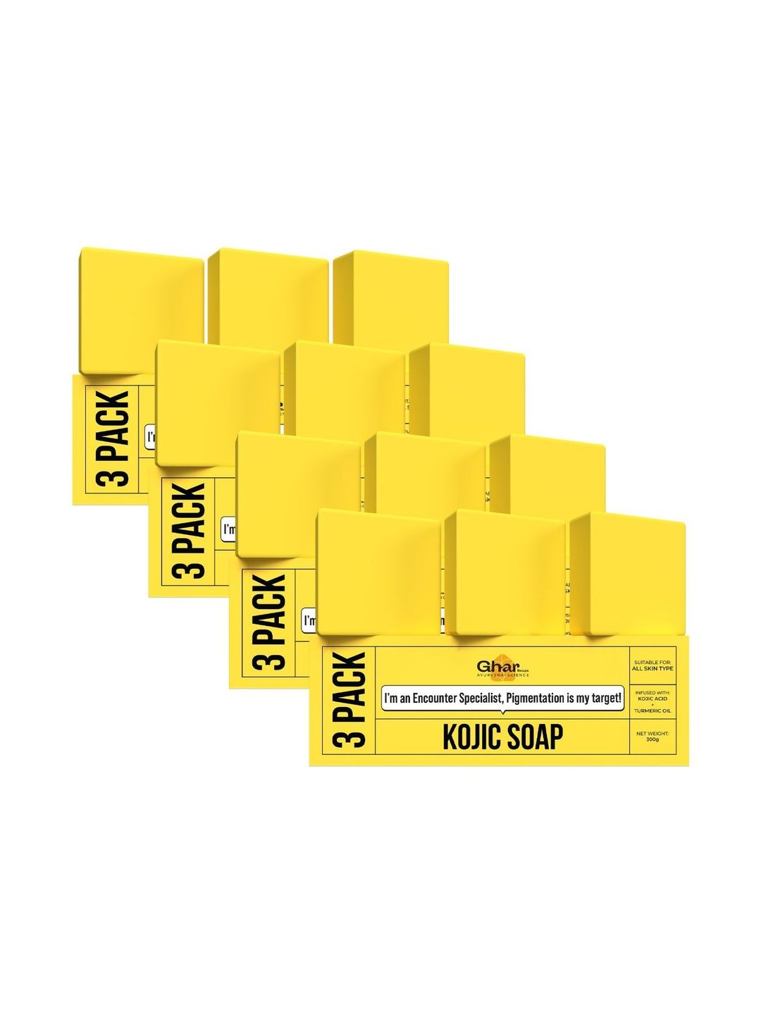 GHAR SOAPS Set Of 12 2% Kojic Acid Soap With Niacinamide- 100 g Each-image-8