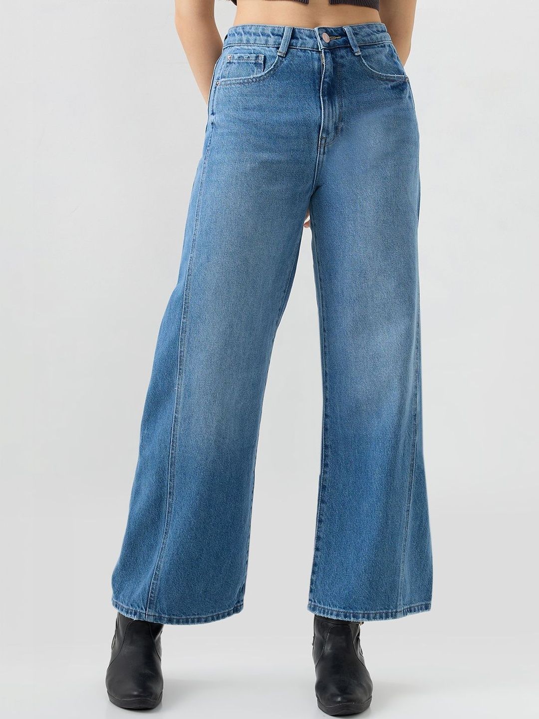 SPYKAR Women Wide Leg High-Rise Light Fade Jeans-image-25