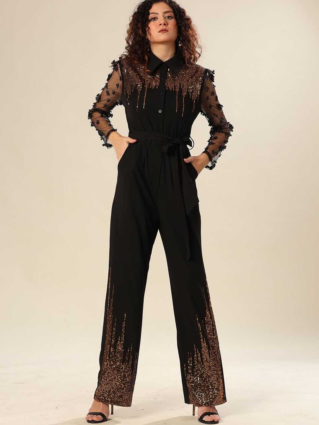 RESORTIRE Shirt Collar Midnight Muse Basic Jumpsuit-picture-32
