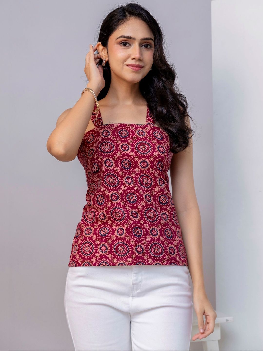 Moda Rapido Print Ethnic Cotton Top-picture-37