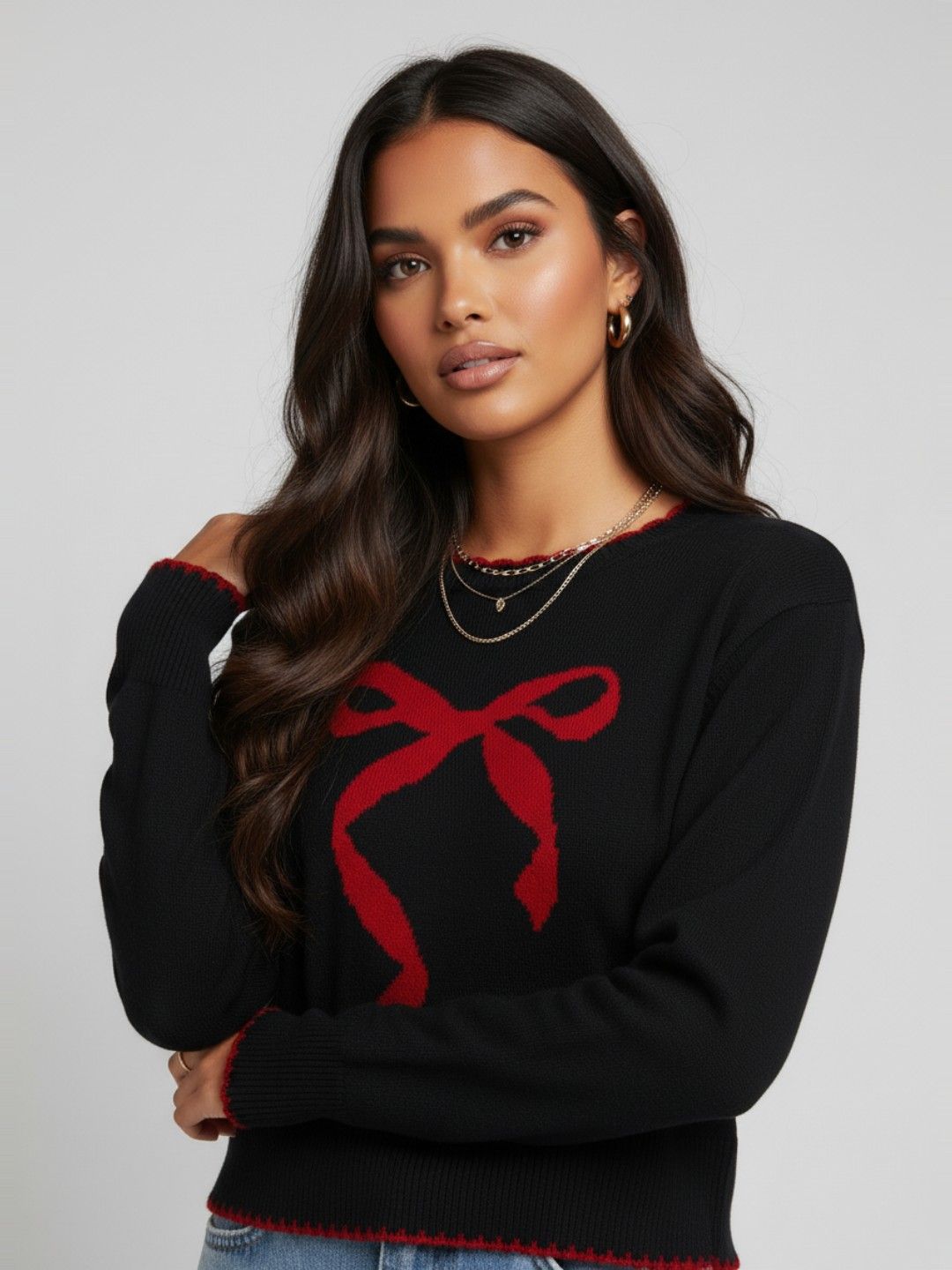 glitchez Women Self Design Crop Pullover-picture-34