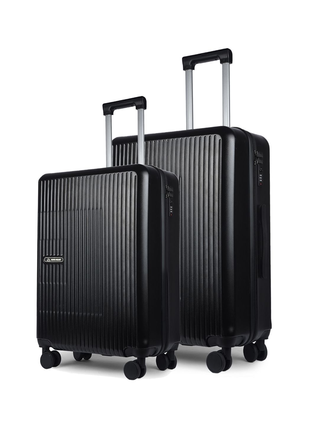 MOVE-MEANT Travel Pro Set Of 2 Textured Hard Sided Trolley Suitcase